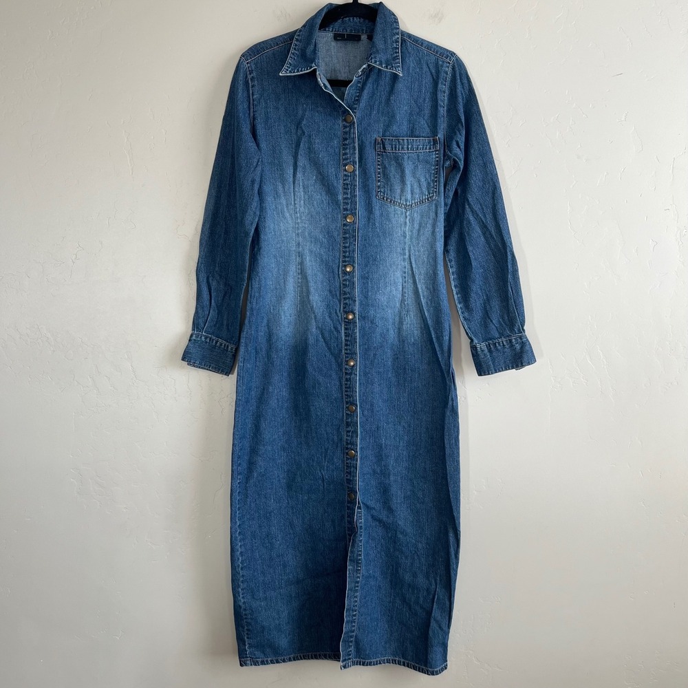 Moda International Blue Denim Maxi Dress